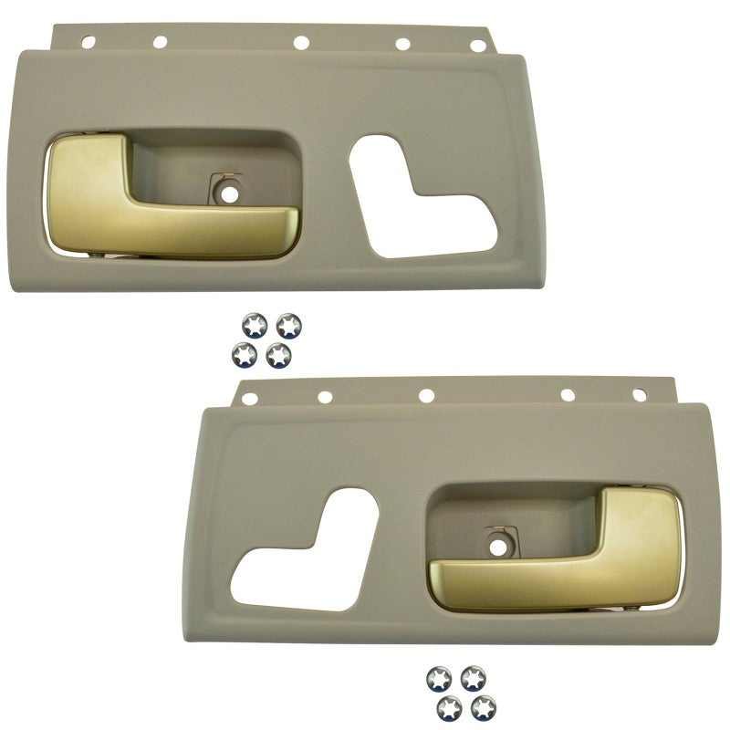 TRQ Front Interior Door Handle Beige & Gold LH & RH Pair Kit for Lincoln Town Car - Image 3